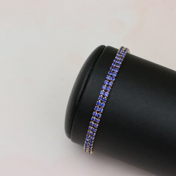 Rose Gold Bracelet with Blue Stones, XPBL0684 - Picture 7 of 12